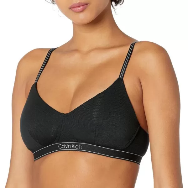 Calvin Klein Womens Pure Ribbed Lightly Lined BraletteBlack