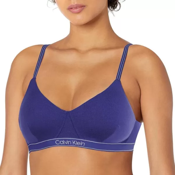 Calvin Klein Womens Pure Ribbed Lightly Lined BralettePurple Parade