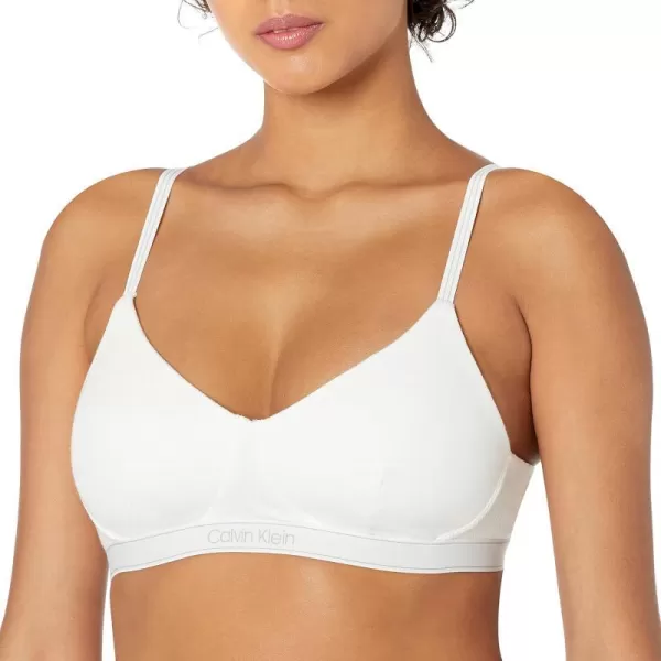 Calvin Klein Womens Pure Ribbed Lightly Lined BraletteWhite