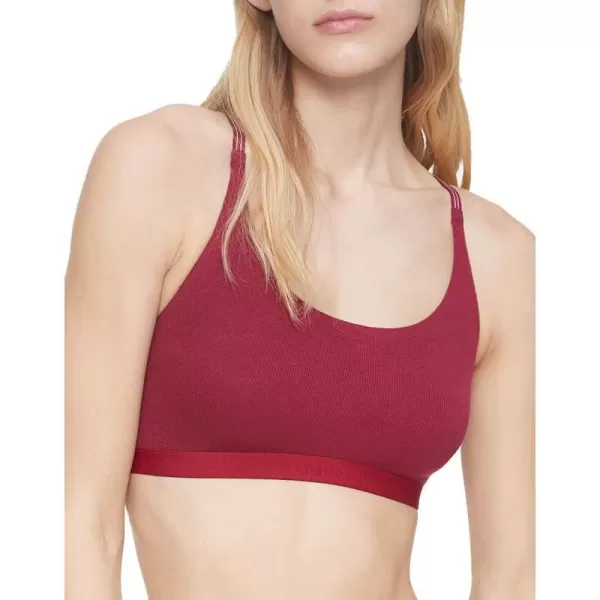 Calvin Klein Womens Pure Ribbed Natural Lift Unlined BraletteRebellious