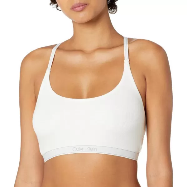 Calvin Klein Womens Pure Ribbed Natural Lift Unlined BraletteWhite