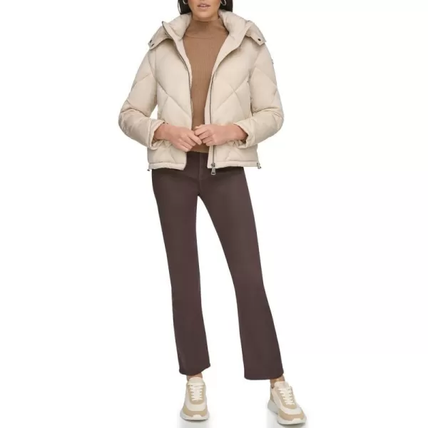 Calvin Klein Womens Quilted Hooded PufferChino