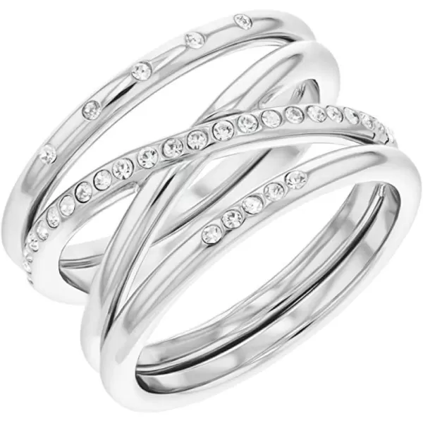 Calvin Klein Womens Ring Sleek Silhouette with Crystal Settings  Elegant MinimalismInner circumference 52