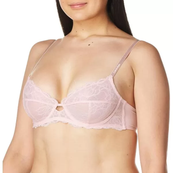 Calvin Klein Womens Seductive Comfort Unlined Lace BraBarely Pink