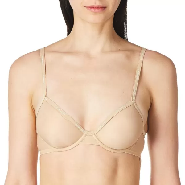 Calvin Klein Womens Sheer Marquisette Unlined Demi BraBare