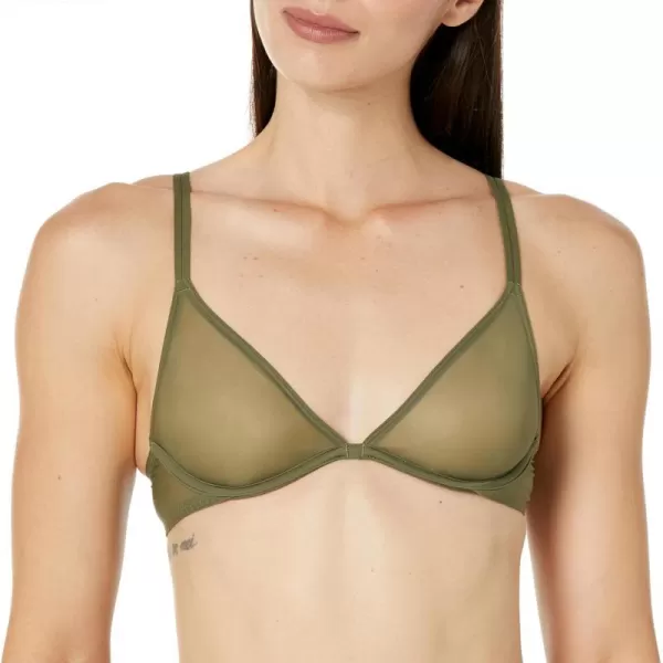 Calvin Klein Womens Sheer Marquisette Unlined Plunge BraNapa