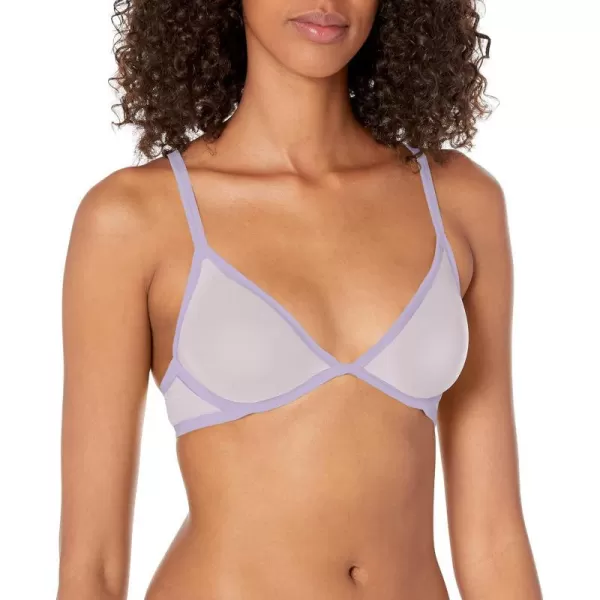 Calvin Klein Womens Sheer Marquisette Unlined Plunge BraVervain Lilac