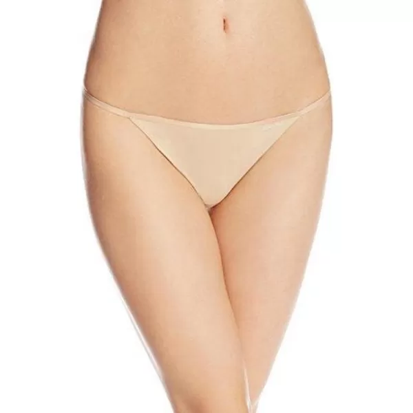 Calvin Klein Womens Sleek String Thong Panties1 Bare