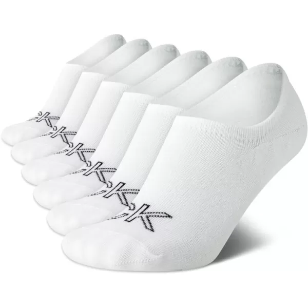 Calvin Klein Womens Socks  Comfort Cuff Sneaker Liner 6 PackWhite