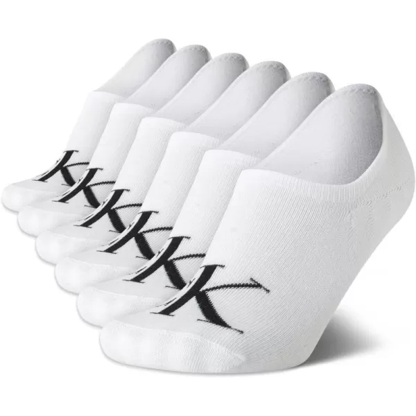 Calvin Klein Womens Socks  Comfort Cuff Sneaker Liner 6 PackWhite Assorted