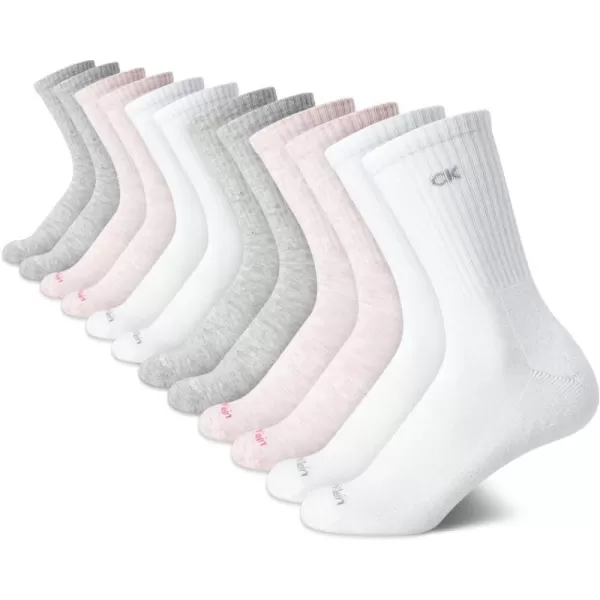 Calvin Klein Womens Socks  Cushion Athletic Crew Socks 12 PackAssorted