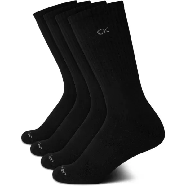 Calvin Klein Womens Socks  Cushion Athletic Crew Socks 4 PackBlack