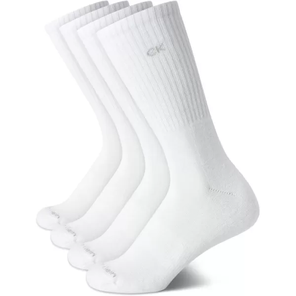 Calvin Klein Womens Socks  Cushion Athletic Crew Socks 4 PackWhite