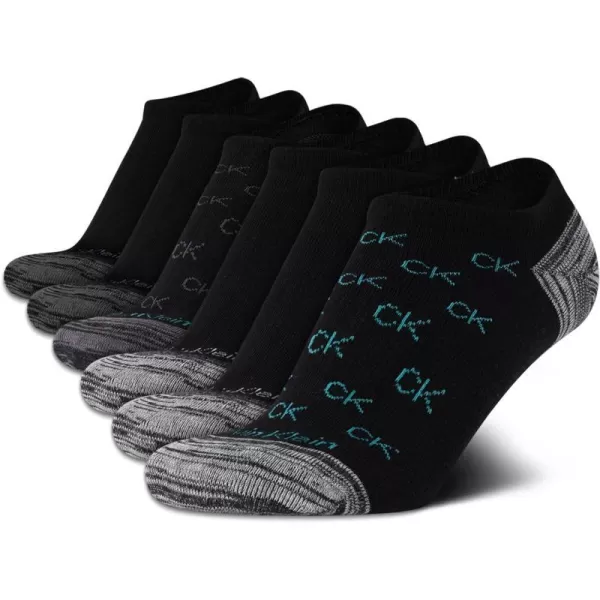 Calvin Klein Womens Socks  Cushion No Show Socks 6 PackBlack Ck Logo