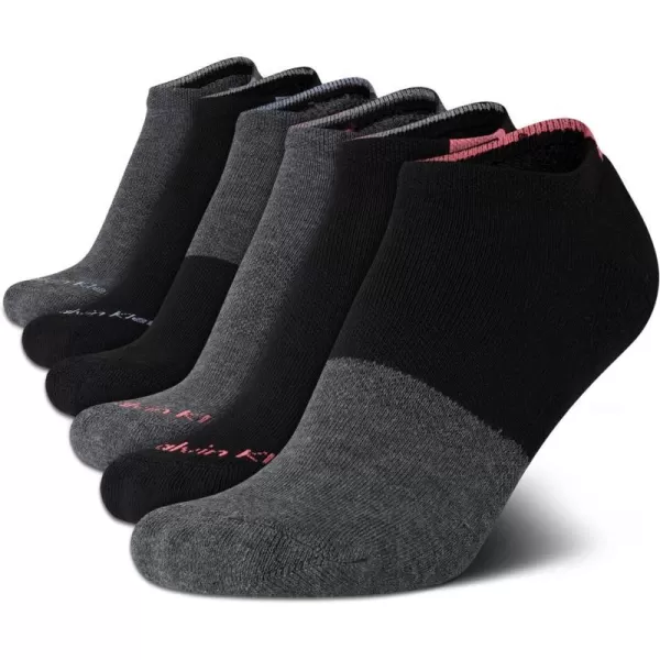 Calvin Klein Womens Socks  Cushion No Show Socks 6 PackBlackGrey