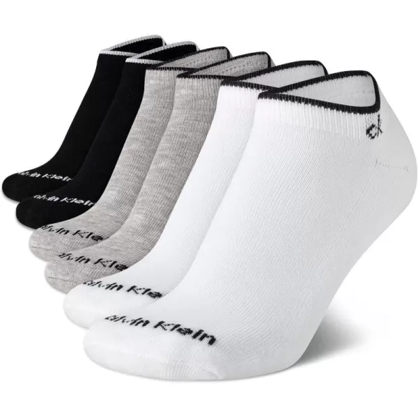 Calvin Klein Womens Socks  Cushion No Show Socks 6 PackGrey Assorted