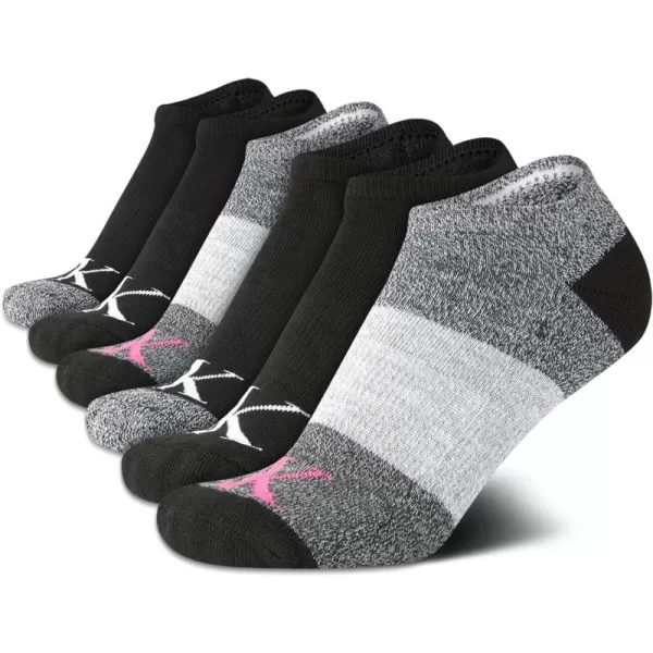 Calvin Klein Womens Socks  Cushion No Show Socks 6 PackGreyBlack Logo