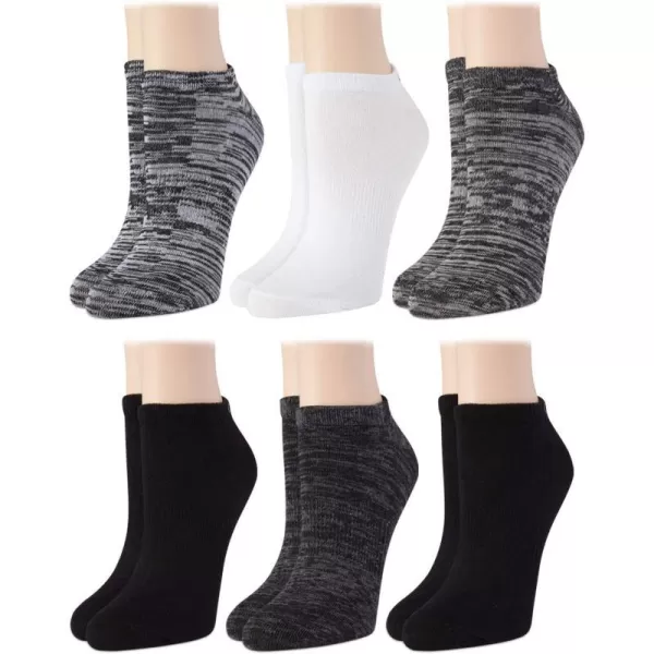 Calvin Klein Womens Socks  Lightweight No Show Socks 6 PackBlackWhiteGrey