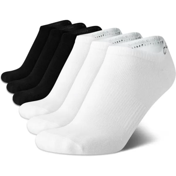 Calvin Klein Womens Socks  Lightweight No Show Socks 6 PackWhiteBlack