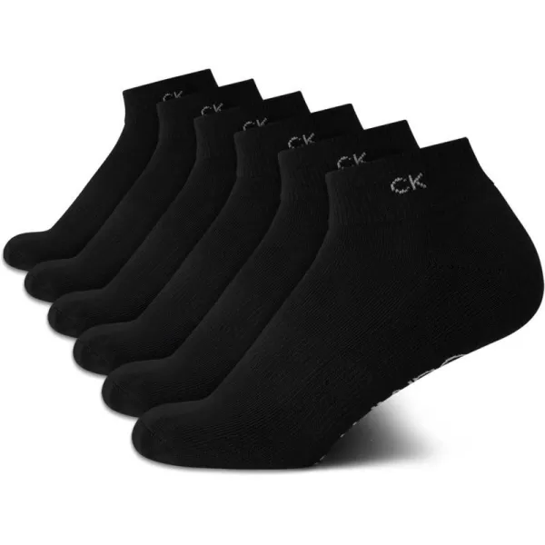 Calvin Klein Womens Socks  Lightweight Quarter Cut Ankle Socks 3 or 6 PackAll Black6 Pack