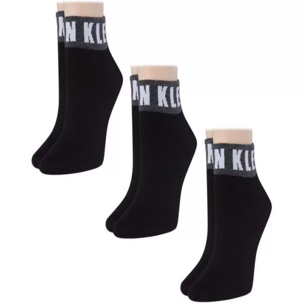 Calvin Klein Womens Socks  Lightweight Quarter Cut Ankle Socks 3 or 6 PackBlack