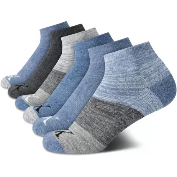 Calvin Klein Womens Socks  Lightweight Quarter Cut Ankle Socks 3 or 6 PackBlue Assorted6 Pack