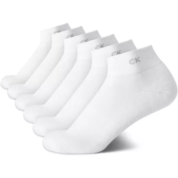 Calvin Klein Womens Socks  Lightweight Quarter Cut Ankle Socks 3 or 6 PackPure White6 Pack