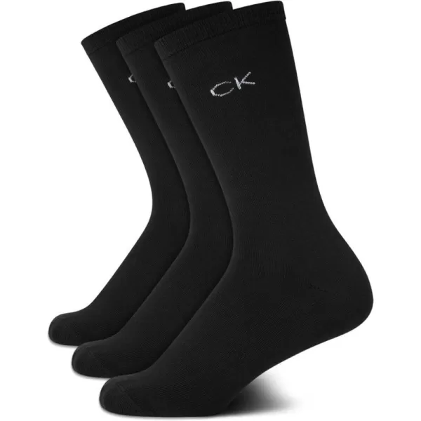 Calvin Klein Womens Socks  Sustainable SuperSoft Luxury Cushion Athletic Crew Socks 3 PackBlack