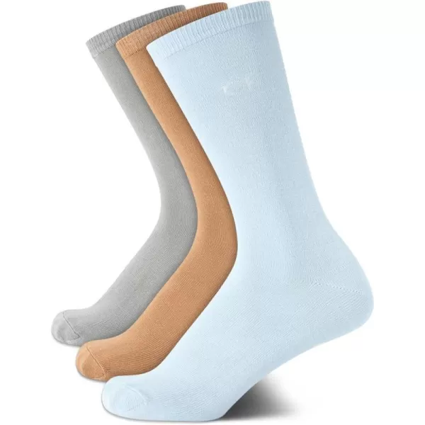 Calvin Klein Womens Socks  Sustainable SuperSoft Luxury Cushion Athletic Crew Socks 3 PackLight Blue