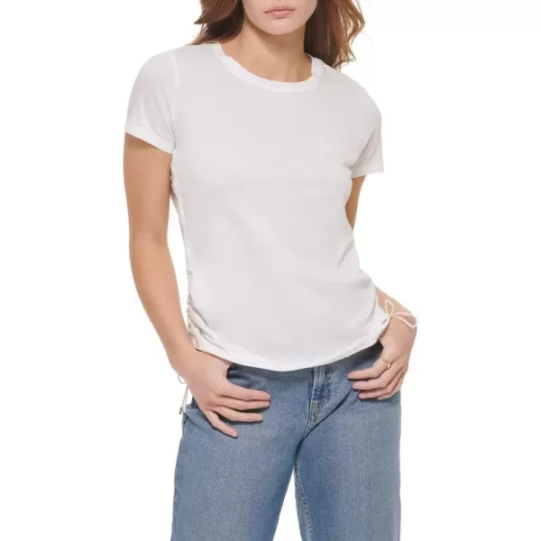 Calvin Klein Womens Sportswear Essential Comfortable Cotton Modal Jersey T ShirtSoft White