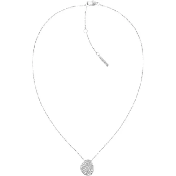 Calvin Klein Womens Stainless Steel Necklace with Crystals Sculptural Silhouette with DualSided DesignStandard