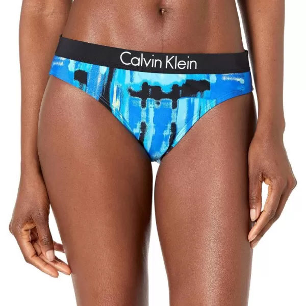 Calvin Klein Womens Standard Logo Cheeky Bikini BottomCyan