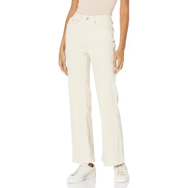 Calvin Klein Womens Super High Rise Side Split Flare DenimEcru