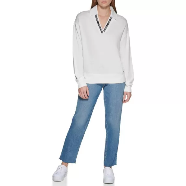 Calvin Klein Womens Sweatshirt VNeckSoft White