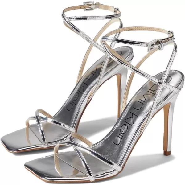 Calvin Klein Womens Tegin Heeled SandalSilver 040