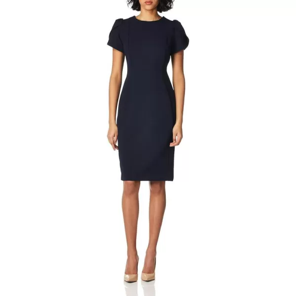 Calvin Klein Womens Tulip Sleeved Sheath DressIndigo