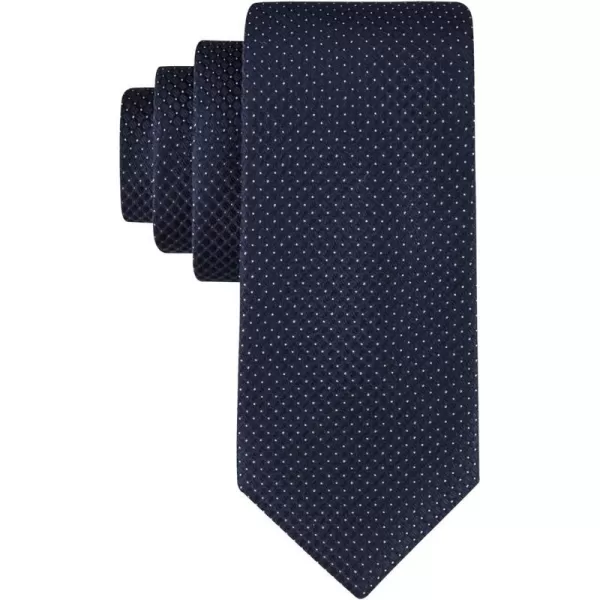 Calvin Klein mens Classic Navy Solid and Pattern Ties  Regular and Extra Large SizesNavy Micro