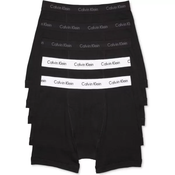 Calvin Klein mens Cotton Classics 5Pack Boxer Brief3 Black Bodies W  Black Wb 2 Black Bodies W  White Wb