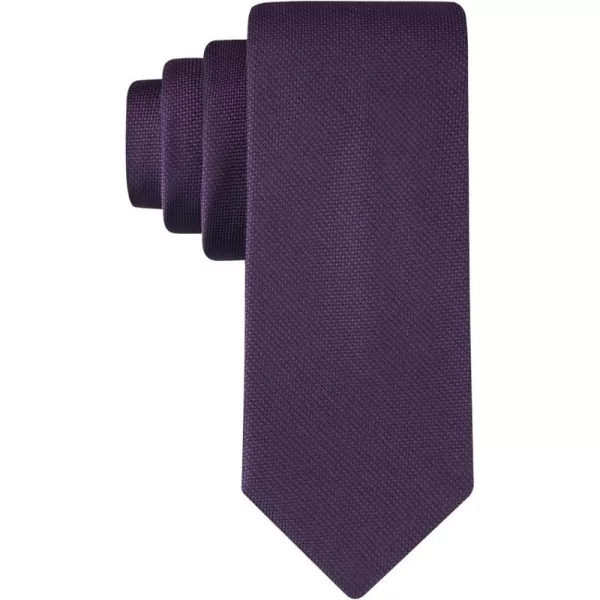 Calvin Klein mens Silver Spun Solid Tie  Regular and Extra Large SizesPurple