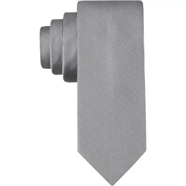 Calvin Klein mens Silver Spun Solid Tie  Regular and Extra Large SizesSilver