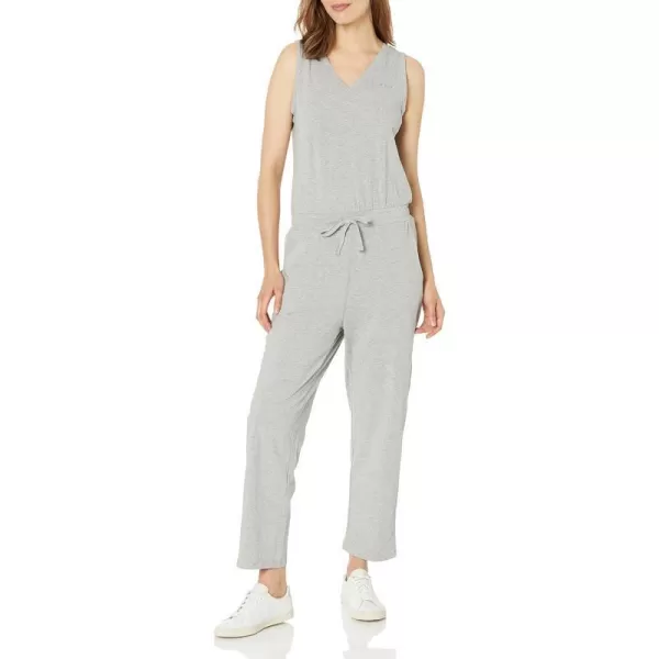 Calvin Klein womens Designer Logo Jumpsuit Romper WDrawstringSolid HeathrTin