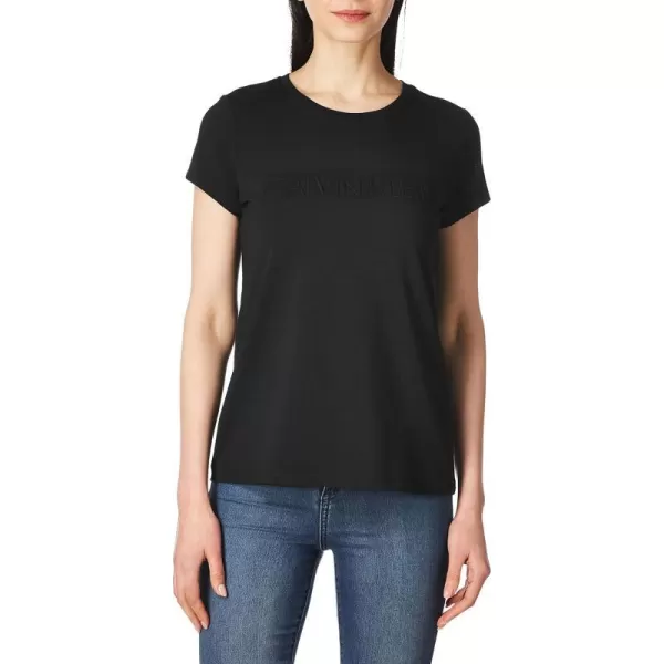 Calvin Klein womens Short Sleeve Crew Neck Logo TShirtBlack