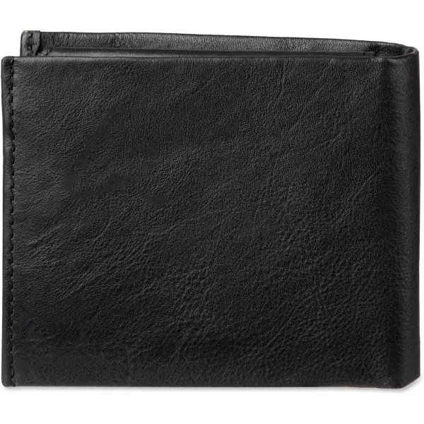 Calvin Klein Mens RFID Leather Minimalist Bifold Wallet with Multiple Card Slots and ID WindowBlack Passcase