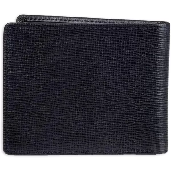 Calvin Klein Mens RFID Leather Minimalist Bifold Wallet with Multiple Card Slots and ID WindowBlack Slimfold