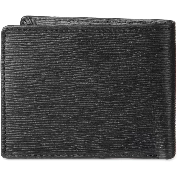 Calvin Klein Mens RFID Leather Minimalist Bifold Wallet with Multiple Card Slots and ID WindowBlack Slimfold