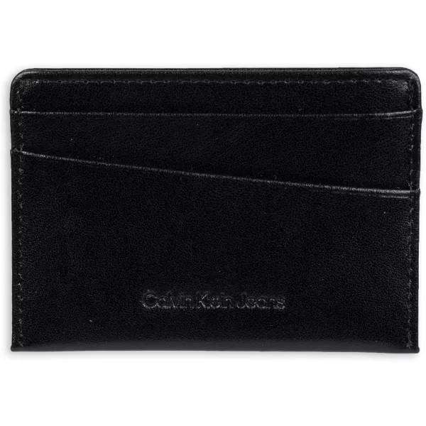 Calvin Klein Mens RFID Leather Slim Minimalist Card Case Wallet SetsBlack