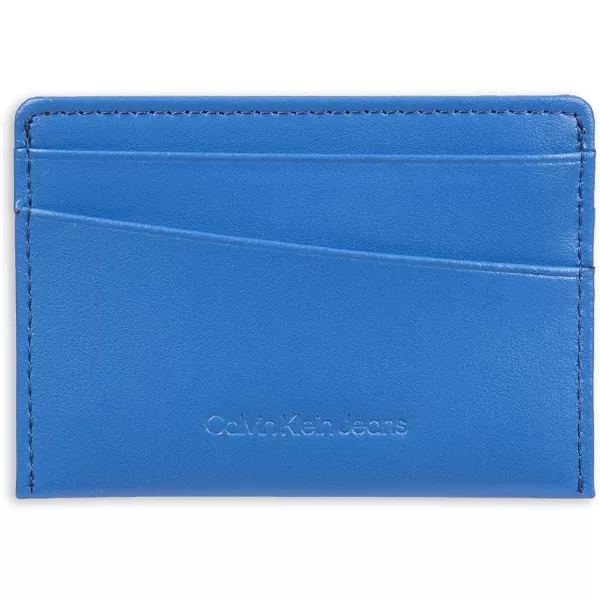 Calvin Klein Mens RFID Leather Slim Minimalist Card Case Wallet SetsBlue