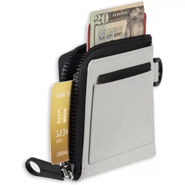 Calvin Klein Mens RFID Leather Slim Minimalist Card Case Wallet SetsGrey