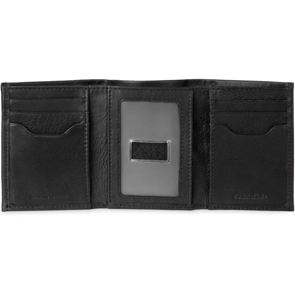 Calvin Klein Mens RFID Leather Trifold WalletBlack