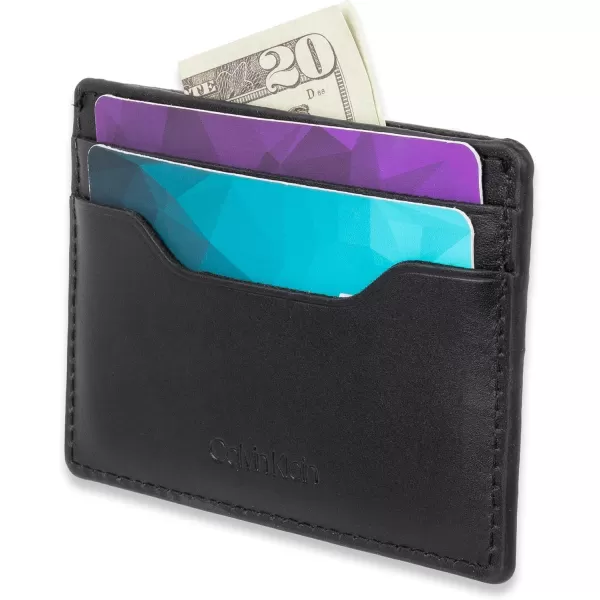 Calvin Klein Mens Wallet SetsMinimalist Card Cases Bifold WalletsBlack  Card Case